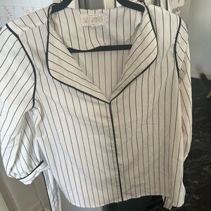 Sweet Wanderer Black and White Striped Blouse
